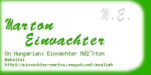 marton einvachter business card